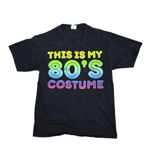 This Is My 80s Costume Graphic T-Shirt Black L Port Company halloween 80s party
